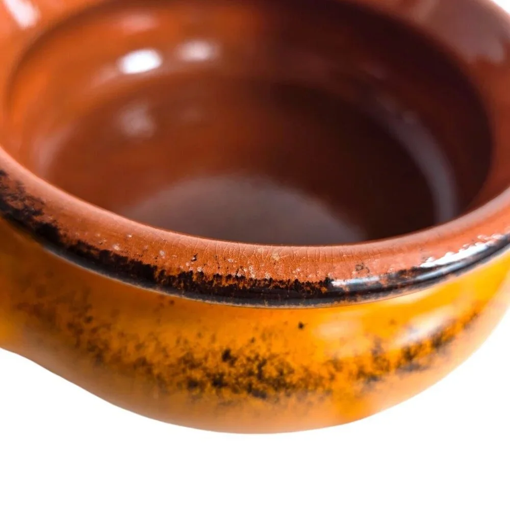 De Silva Orange Casserole Oven Safe Bowl Lid Made Italy‎ Terracotta MCM